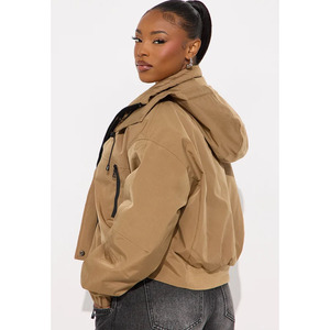Blouson Bomber en Toile Classique pour Homme, Fermeture Boutonnée sur le Devant, Col Montant, Couleur Unie, Manteau d'Hiver Décontracté, Coupe Standard, Coupe-Vent - Product Image 2