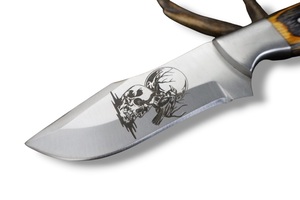 Couteau de Bushcraft artisanal en acier à haute teneur en carbone avec manche en bois Pakka et étui en cuir, vente en gros OEM, couteau à lame fixe pour l'extérieur - Product Image 3