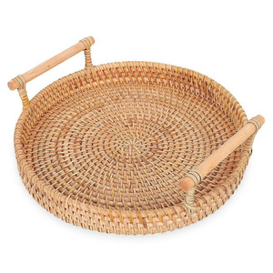 Trusted factory rattan tiramisu cake & dessert <b>trays</b> wholsale catering wood <b>tray</b> for <b>party</b> food display - Product Image 6