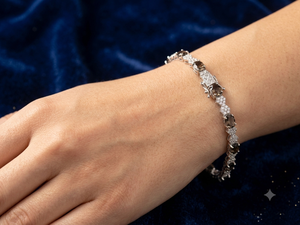 Colour Mountain Smoky Quartz Tennis <b>Bracelet</b> 925 Sterling Silver White Gold Plated Geometric Design Unisex Classic Style Party - Product Image 1
