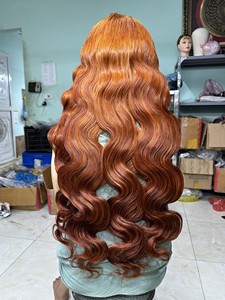 Color vietnamita Cabello marrón Onda del cuerpo Cabello humano virgen Peluca frontal de encaje completo Rizado - Product Image 2