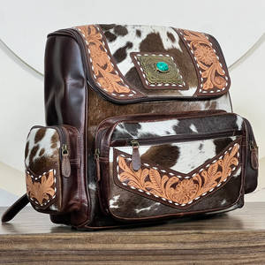 Nouveaux sacs à dos pour femmes en cuir de vachette véritable, faits à la main, élégants, avec pierre turquoise, poignée souple, sacs de voyage - Product Image 4