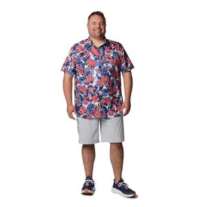 Camisa de hombre de manga corta con estampado floral tropical, informal, con botones, para la playa, colorida, de verano. - Product Image 4