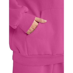 Women Oversized Fleece Hoodie Sweatpants Set Casual Winter Two Piece <b>Tracksuit</b> Lounge Wear <b>Plain</b> Solid Color - Product Image 6