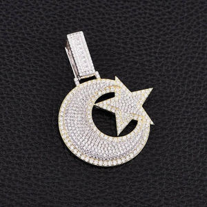 Pendentif lettre G serti de strass, plaqué or 18 carats, bijoux hip hop pour homme - Product Image 2