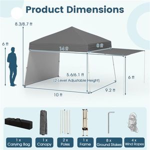 Tenda a baldacchino grigia pop-up 14 x 9,2 piedi - Product Image 3