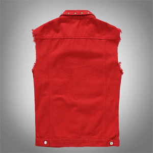 Chaqueta sin Mangas para Hombre, Estilo Formal, Color Rojo, Cuello Camisero, Ropa Exterior de Invierno, Impermeable, Ecológica y Reversible - Product Image 3
