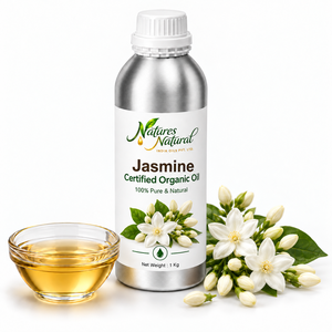 Huile de jasmin 100% pure certifiée biologique, ingrédient botanique naturel, distillée à la vapeur, parfumerie, cosmétiques, soins de la peau, parfum - Product Image 1