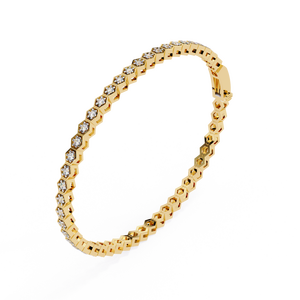 Bracelet en diamant de laboratoire taille brillant rond pour femme, plaqué or, certifié IGI, bijoux de luxe pour fiançailles et mariage - Product Image 4