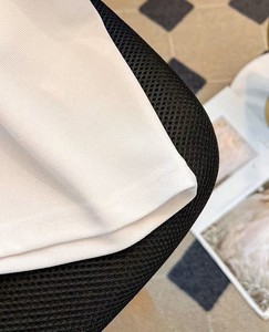 Chemise à manches longues en tricot pour femme, 100% coton, tissu perlé, nœuds brodés sur le col, logo et couleur personnalisés - Product Image 4