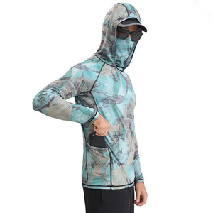 Hoodie de pêche camouflage haut de gamme pour homme, UPF 50, anti-UV, manches longues, avec protection pour le visage, pour la pêche en plein air - Product Image 2