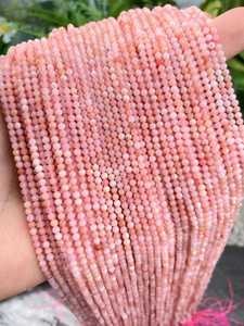ลูกปัดโอปอลสีชมพูธรรมชาติทรงกลมเรียบ ขนาด 2 มม. 3 มม. 4 มม. 6 มม. สำหรับทำเครื่องประดับ - Product Image 3