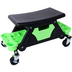 Sgabello da Meccanico per Garage con Capacità di 300 LBS, Tre Vassoi Scorrevoli per Attrezzi, Regalo per Uomini, Tavolo Rotante - Product Image 1