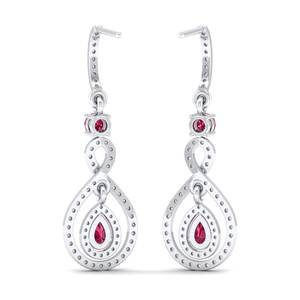 REYES Precio al por mayor Pendientes colgantes de plata de ley 925 maciza con moissanita para mujer, joyería fina de boda con gema de rubí - Product Image 4