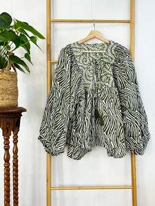 Blusa bohemia de algodón puro Top terroso Floral indio bloque estampado elegante cómodo verano ropa de día Casual camiseta sin mangas Simple corto - Product Image 2