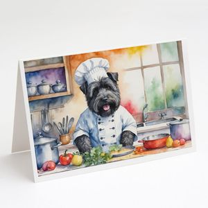 Bouvier Des Flandres the Chef Whimsical A7 Size 5x7 Blank Note <b>Cards</b> Pack of 8 Envelopes Greeting <b>Cards</b> <b>Collection</b> - Product Image 1