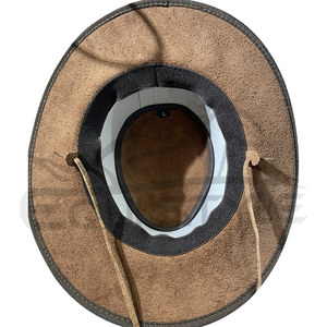 Brown Leather Cowboy <b>Hat</b> Braided <b>Band</b> Western <b>Hat</b> for Travel Fishing Low MOQ Outdoor Cowboy <b>Hats</b> - Product Image 4