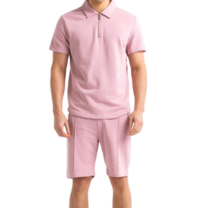 Ensemble 2 pièces T-shirt et short pour homme, style décontracté, 100% coton, coupe oversize, effet délavé, vente en gros - Product Image 3