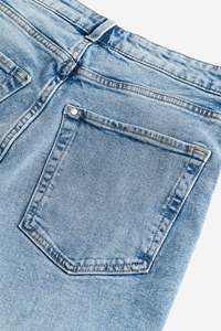 Jeans Rectos de Mezclilla Azul Claro, Cintura Alta, con Botones, Estilo Vintage, Transpirables, para Mujer, Verano, Sexy, OEM/ODM - Product Image 4