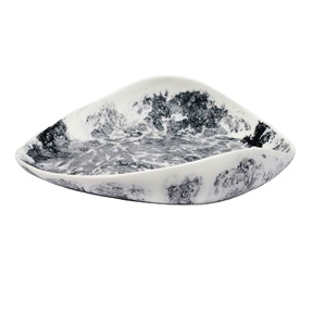 Bol et plat de service en résine écologique de couleur personnalisée, passe au lave-vaisselle, utilisation pour les fêtes, design d'art moderne - Product Image 1