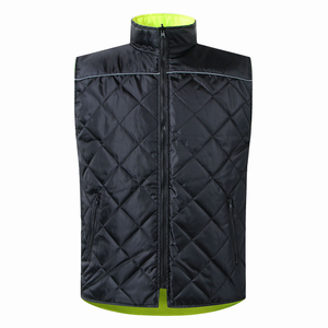 Men's High Visibility Reflective Safety Vest Zipper Stand Collar Sleeveless Work <b>Waistcoat</b> - Product Image 6