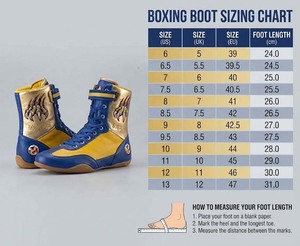 DF-BSAw1 Zapatos de Boxeo de Alta Calidad Azul Dorado con Cordones de Cuero Transpirables Ligeros Resistentes a Impactos Botas de Entrenamiento de Caña Alta - Product Image 6
