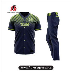 JUST FITNESS GEARS Ensemble de maillots de baseball pour hommes à manches courtes en polyester sublimé anti-humidité, vêtements d'équipe toutes saisons - Product Image 3