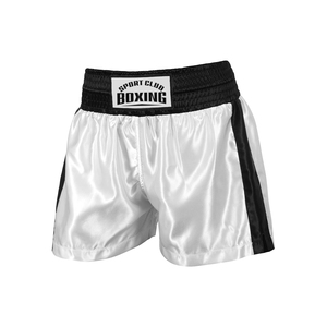 Latest Design Boxing <b>Shorts</b> <b>White</b> And Black Combination Lightweight Boxing <b>Shorts</b> With Customize Logo - Product Image 3