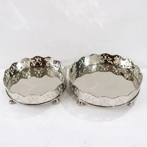 Wholesale Supply Restaurant Dishes Stainless Steel Food Serving <b>Trays</b> Flat Bottom Unique Plate at Bulk Price - Product Image 2