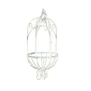 Pot de fleurs suspendu en métal vintage avec finition galvanisée, design elliptique pour plantes d'intérieur et d'extérieur - Product Image 1