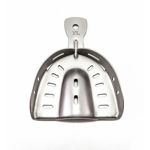 Ensemble professionnel de 8 porte-empreintes dentaires en acier inoxydable |   Kit de plateaux métalliques perforés réutilisables de qualité chirurgicale (S, M, L, XL) - Product Image 2