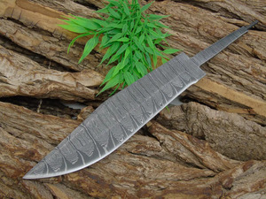 Cuchillo Bowie de Caza al Aire Libre de Acero de Damasco Forjado a Mano al por Mayor, Hoja en Blanco para Bricolaje, Hoja en Blanco con Espiga Oculta Personalizada, Fabricante OEM a Granel - Product Image 4