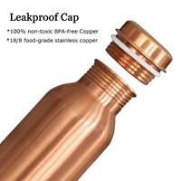 Botella de Agua de Cobre de 1 Litro, Botella de Cobre con Beneficios Ayurvédicos, a Prueba de Fugas, para Oficina, Gimnasio | Botella de Yoga