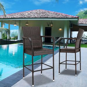 Silla de barra alta degradada marrón, 2 uds. - Product Image 2
