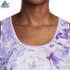 OEM & ODM Women Summer Fashion Floral Printed Tank <b>Top</b> Casual V-Back Pleated Hem Sleeveless Pullover <b>Top</b> For Ladies - Product Image 6