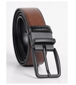 Ceintures formelles pour hommes à boucle à ardillon, réversibles, en cuir véritable de haute qualité, imperméables, écologiques et personnalisables - Product Image 1
