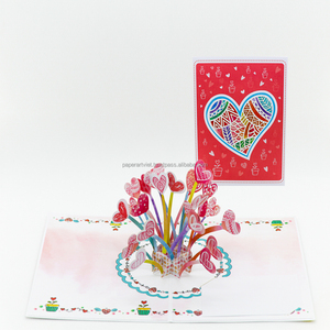 การ์ดป๊อปอัพสำหรับฉลองการ์ดกระดาษพิมพ์ยูวีสำหรับงานแต่งงานจบการศึกษาสไตล์วาเลนไทน์รักสำหรับเพื่อนคู่ค้า - Product Image 1