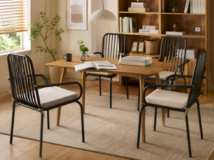 Silla de Jardín Metálica Minimalista, Muebles de Exterior con Estructura Resistente, Patas Cónicas, Acero con Recubrimiento en Polvo, Silla de Patio - Product Image 6