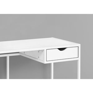 Scrivania Moderna Contemporanea 42'' in Metallo Bianco e Laminato con Cassetti Portaoggetti per Ufficio Domestico e Lavoro con Laptop - Product Image 3