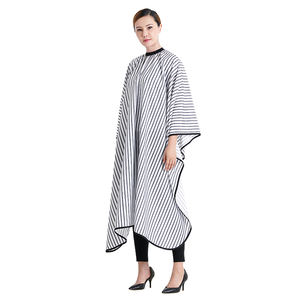 Private Label Water Resistant Barbershop <strong>Salo</strong> <strong>Hairdressing</strong> Capes Custom Barber Cape Gray Striped Barber Cape - Product Image 3