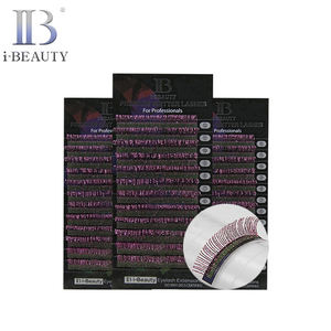 Extensiones de pestañas i-BEAUTY - ib Pestañas metálicas con brillo rosa claro, hechas a mano en Corea del Sur, de alta calidad - Product Image 1