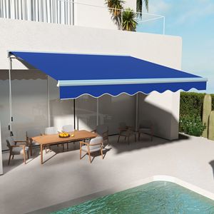 Toldo Motorizado Azul para Patio con Iluminación LED de 13x10, Resistente al Viento, Fácil de Operar, para Terrazas - Product Image 2