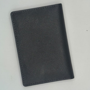 Porte-cartes en cuir texturé Saffiano noir de qualité supérieure, portefeuille minimaliste fin pour cartes de crédit avec plusieurs emplacements, haute qualité pour hommes - Product Image 1