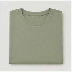 เสื้อยืดคอกลมแขนสั้นทรงหลวมสีเขียวเซจสำหรับผู้หญิง รุ่น WTS-0123 - Product Image 5