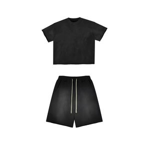 Conjunto de Shorts Deportivos Numica para Hombre 2026, Estilo Urbano, Oversize, con Estampado Personalizado, 100% Algodón, Lavado Ácido, Corte Crudo, Unisex - Product Image 4