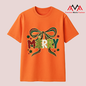 T-shirt pour femme en coton 95% + élasthanne 5%, tricoté, décontracté/streetwear/plage, orange, imprimé, respirant, été/printemps - Product Image 5