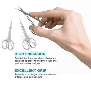 Ciseaux à cuticules en acier inoxydable de qualité supérieure, à lame courbée et pointe affûtée, pour une manucure de précision, instrument de beauté - Product Image 5