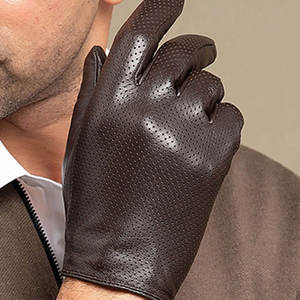 Gants de cyclisme en cuir jaune respirants avec doublure thermique en microfibre, longueur poignet, pour le voyage, le sport, printemps-été - Product Image 3