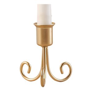 Support de bougie élégant en fer doré poli, forme bouclée, pour décoration de Noël, de Pâques, ou comme centre de table. - Product Image 1
