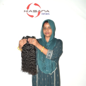 Extensions de cheveux indiens 100% naturels, Remy, de temple indien, double épaisseur, pointes épaisses, cuticules alignées, non traités, tissage machine - Product Image 1